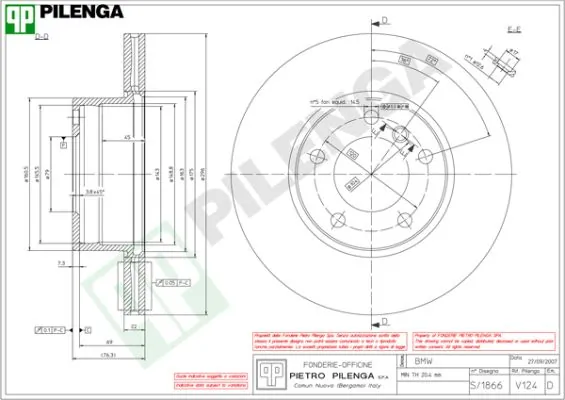 PILENGA féktárcsa - V124 - TothCarparts