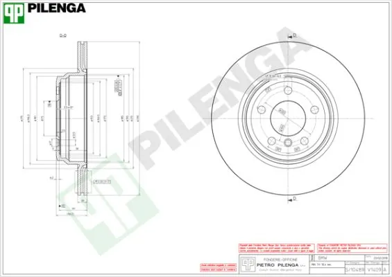 PILENGA féktárcsa - V1409 - TothCarparts