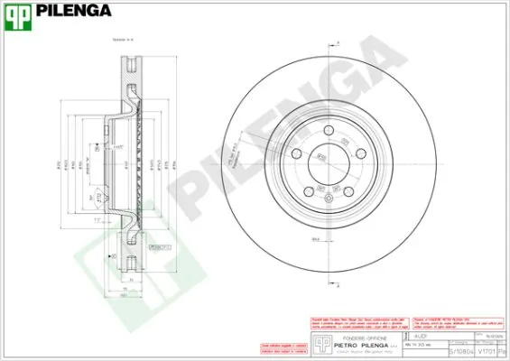 PILENGA féktárcsa - V1701 - TothCarparts