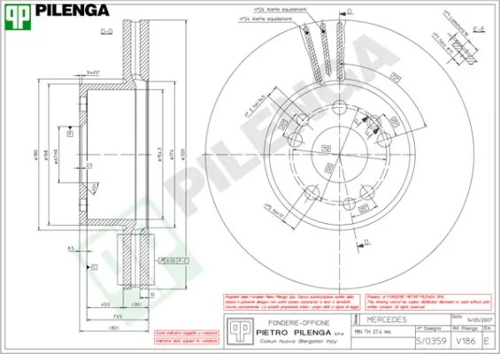 PILENGA féktárcsa - V186 - TothCarparts
