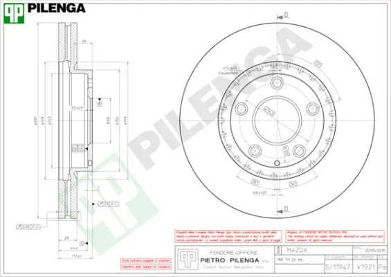 PILENGA féktárcsa - V1921 - TothCarparts