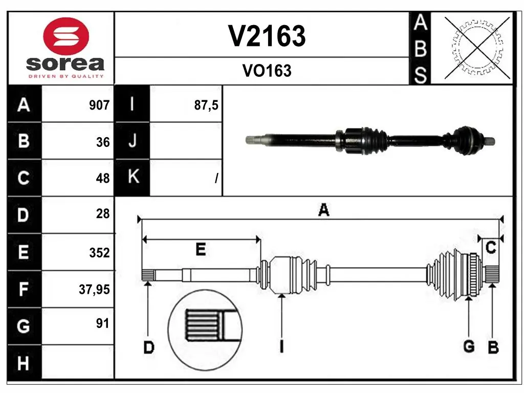 SNRA hajtótengely - V2163 - TothCarparts