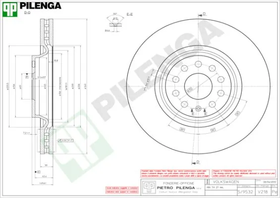 PILENGA féktárcsa - V218 - TothCarparts