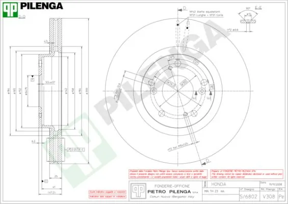 PILENGA féktárcsa - V308 - TothCarparts