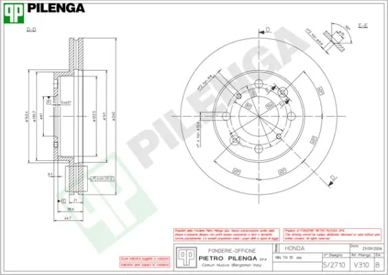 PILENGA féktárcsa - V310 - TothCarparts