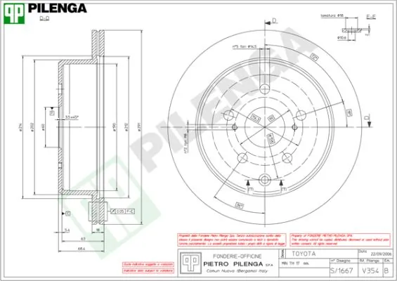 PILENGA féktárcsa - V354 - TothCarparts