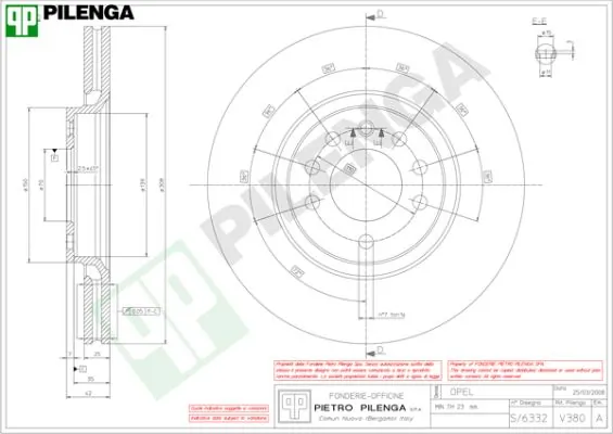 PILENGA féktárcsa - V380 - TothCarparts