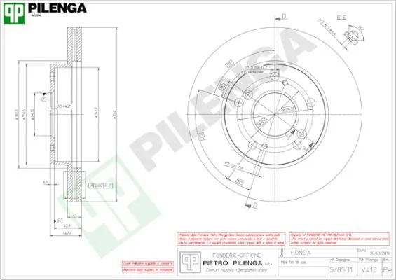 PILENGA féktárcsa - V413 - TothCarparts