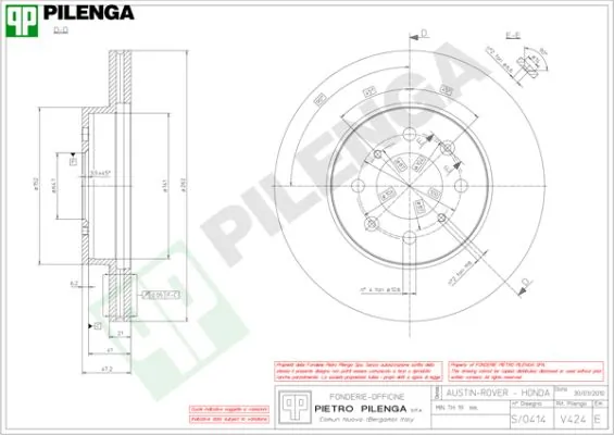 PILENGA féktárcsa - V424 - TothCarparts