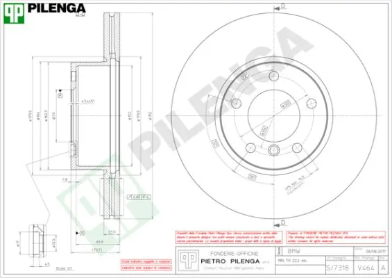 PILENGA féktárcsa - V464 - TothCarparts