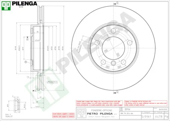PILENGA féktárcsa - V478 - TothCarparts