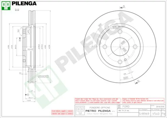 PILENGA féktárcsa - V540 - TothCarparts
