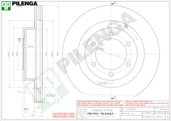 PILENGA féktárcsa - V647 - TothCarparts
