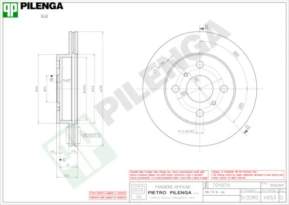 PILENGA féktárcsa - V653 - TothCarparts