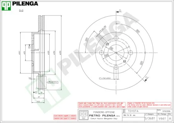 PILENGA féktárcsa - V661 - TothCarparts