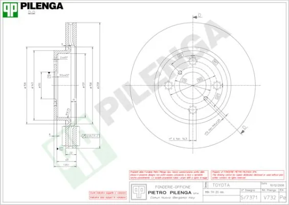 PILENGA féktárcsa - V732 - TothCarparts