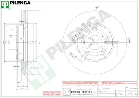 PILENGA féktárcsa - V733 - TothCarparts