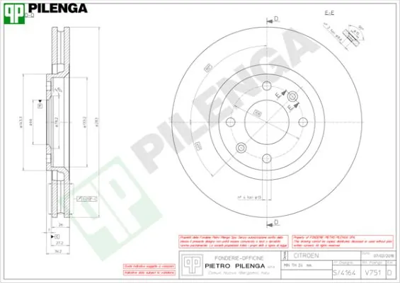 PILENGA féktárcsa - V751 - TothCarparts