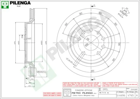PILENGA féktárcsa - V765 - TothCarparts