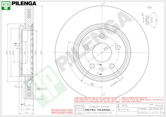 PILENGA féktárcsa - V770 - TothCarparts