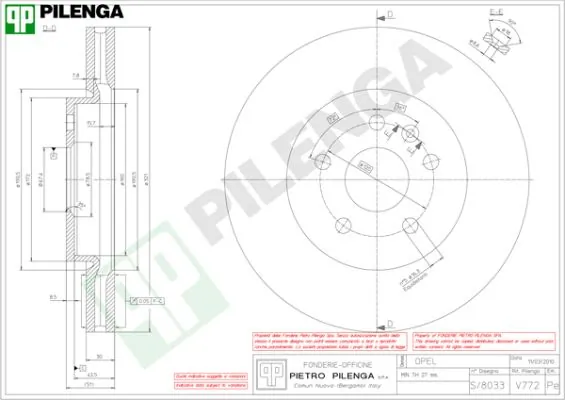 PILENGA féktárcsa - V772 - TothCarparts