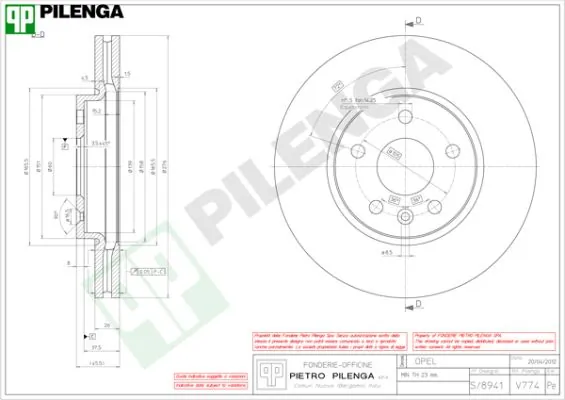 PILENGA féktárcsa - V774 - TothCarparts