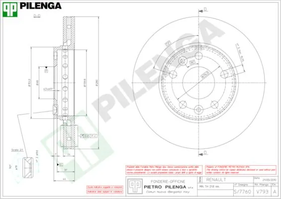 PILENGA féktárcsa - V793 - TothCarparts