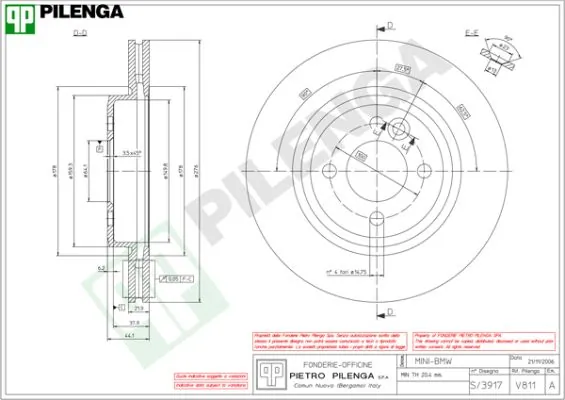 PILENGA féktárcsa - V811 - TothCarparts