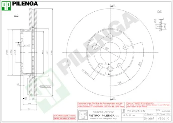PILENGA féktárcsa - V856 - TothCarparts