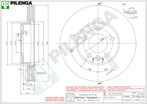 PILENGA féktárcsa - V859 - TothCarparts