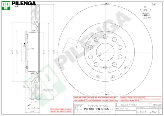 PILENGA féktárcsa - V862 - TothCarparts
