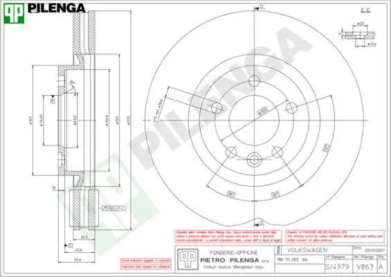 PILENGA féktárcsa - V863 - TothCarparts