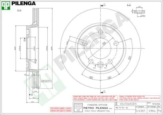 PILENGA féktárcsa - V864 - TothCarparts
