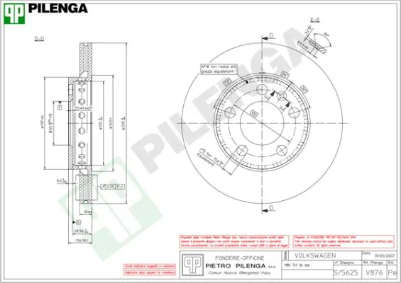 PILENGA féktárcsa - V876 - TothCarparts