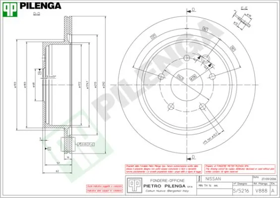 PILENGA féktárcsa - V888 - TothCarparts
