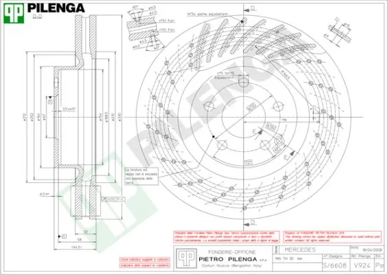 PILENGA féktárcsa - V924 - TothCarparts
