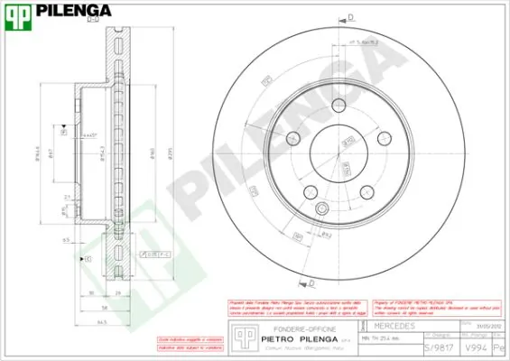 PILENGA féktárcsa - V994 - TothCarparts