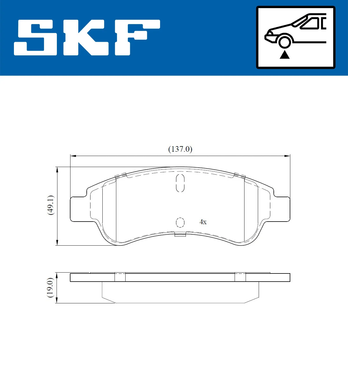 SKF fékbetétkészlet, tárcsafék - VKBP 80002 - TothCarparts