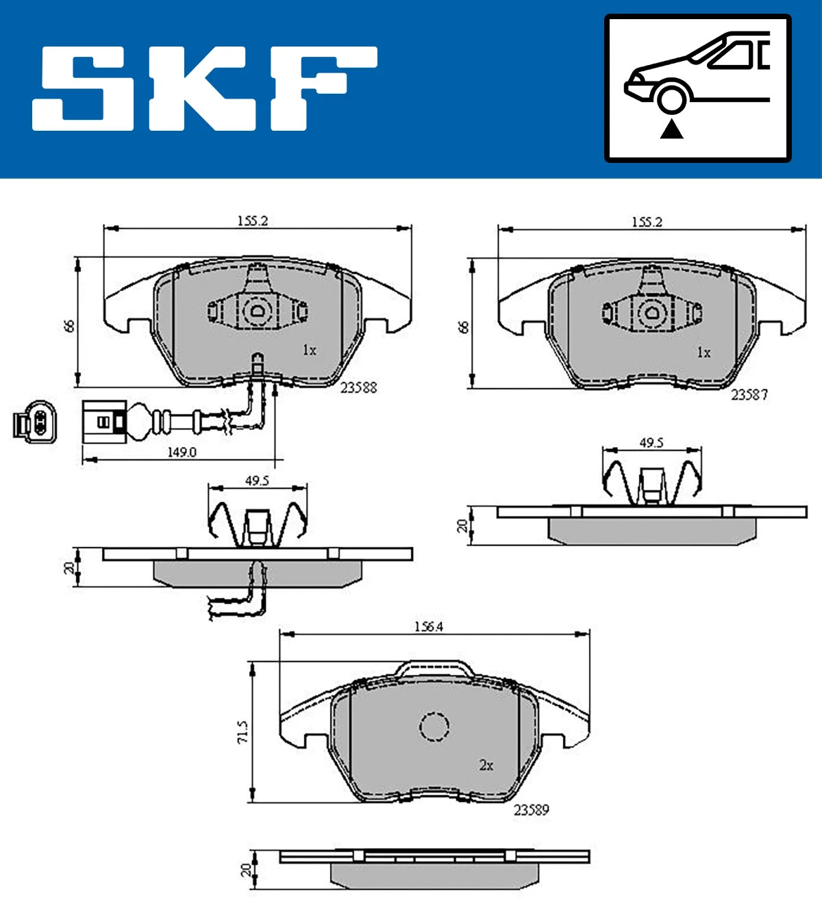 SKF fékbetétkészlet, tárcsafék - VKBP 80007 E - TothCarparts
