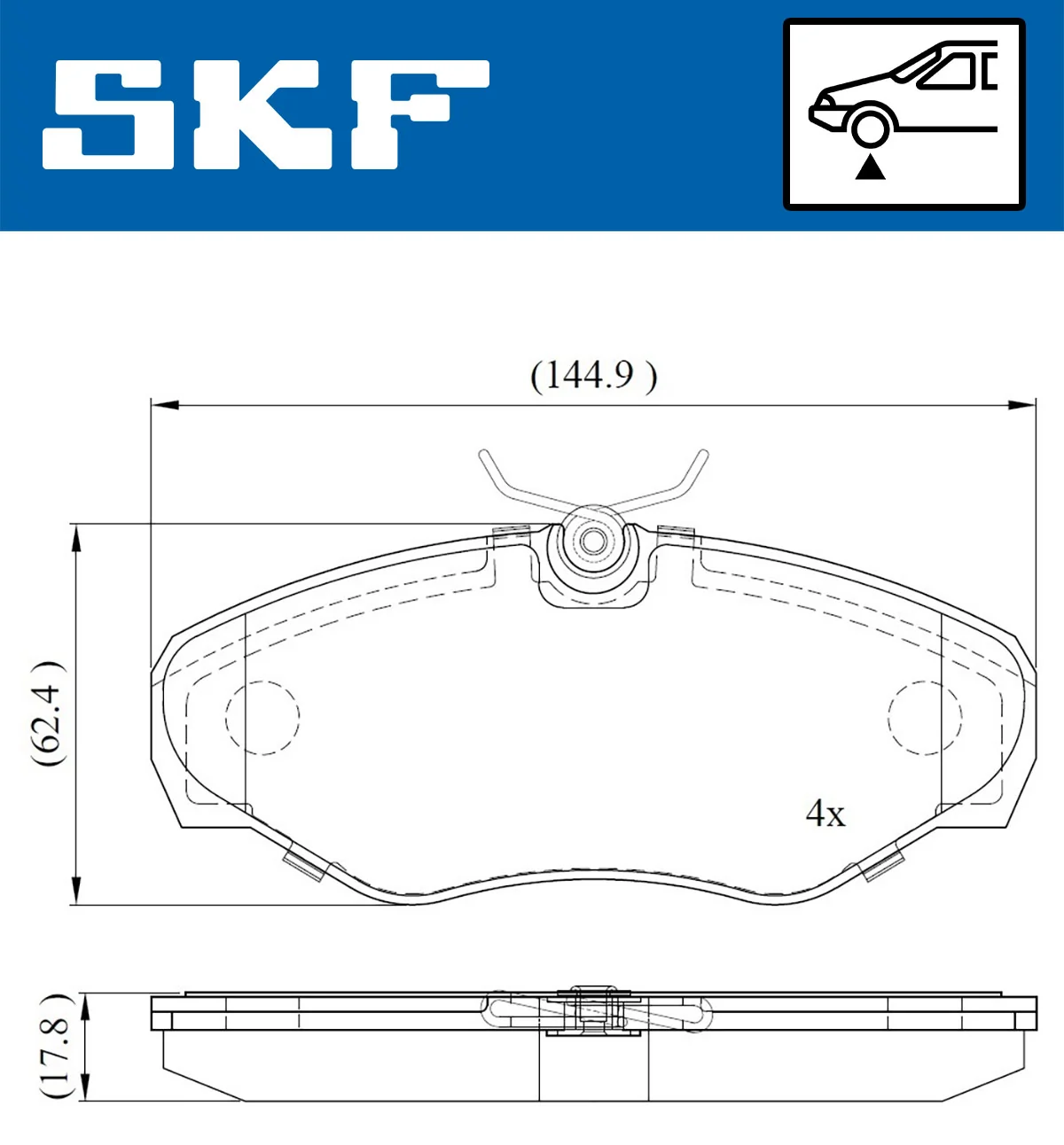 SKF fékbetétkészlet, tárcsafék - VKBP 80034 - TothCarparts