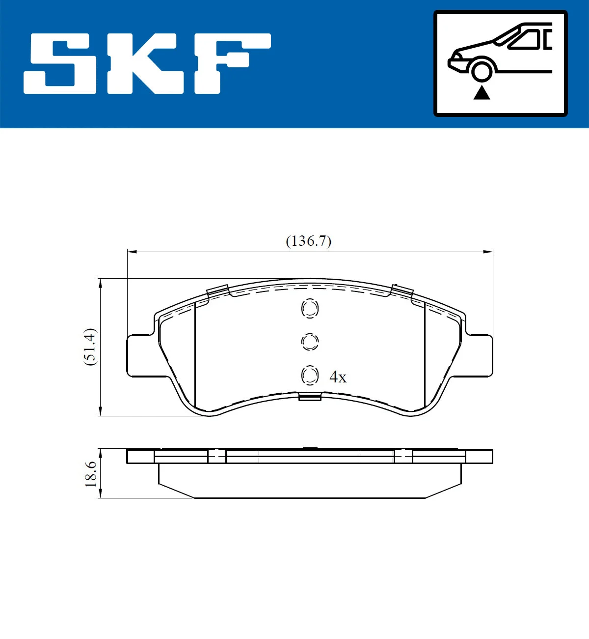 SKF fékbetétkészlet, tárcsafék - VKBP 80040 - TothCarparts