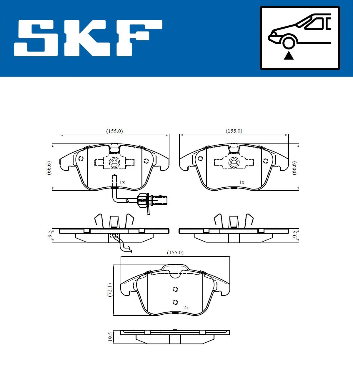 SKF fékbetétkészlet, tárcsafék - VKBP 80046 E - TothCarparts