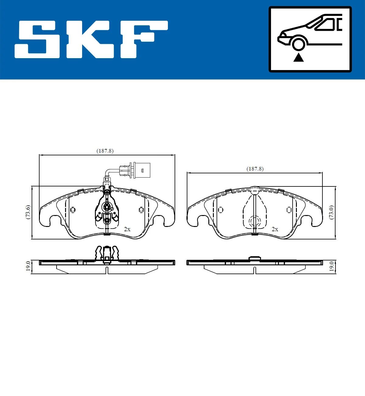 SKF fékbetétkészlet, tárcsafék - VKBP 80053 E - TothCarparts