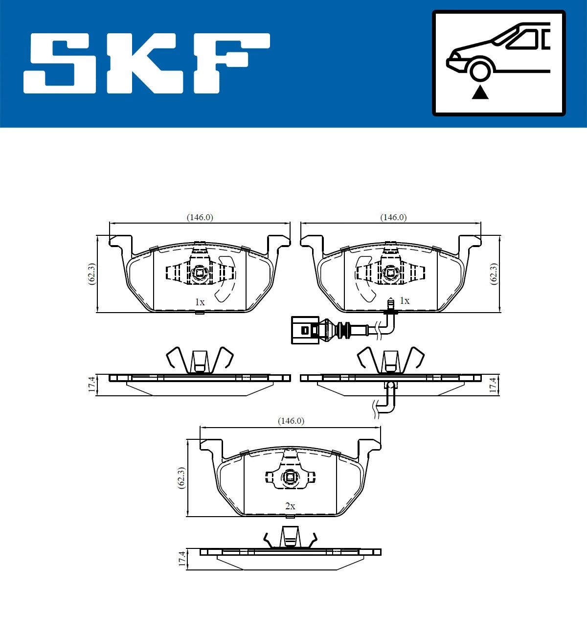 SKF fékbetétkészlet, tárcsafék - VKBP 80055 E - TothCarparts