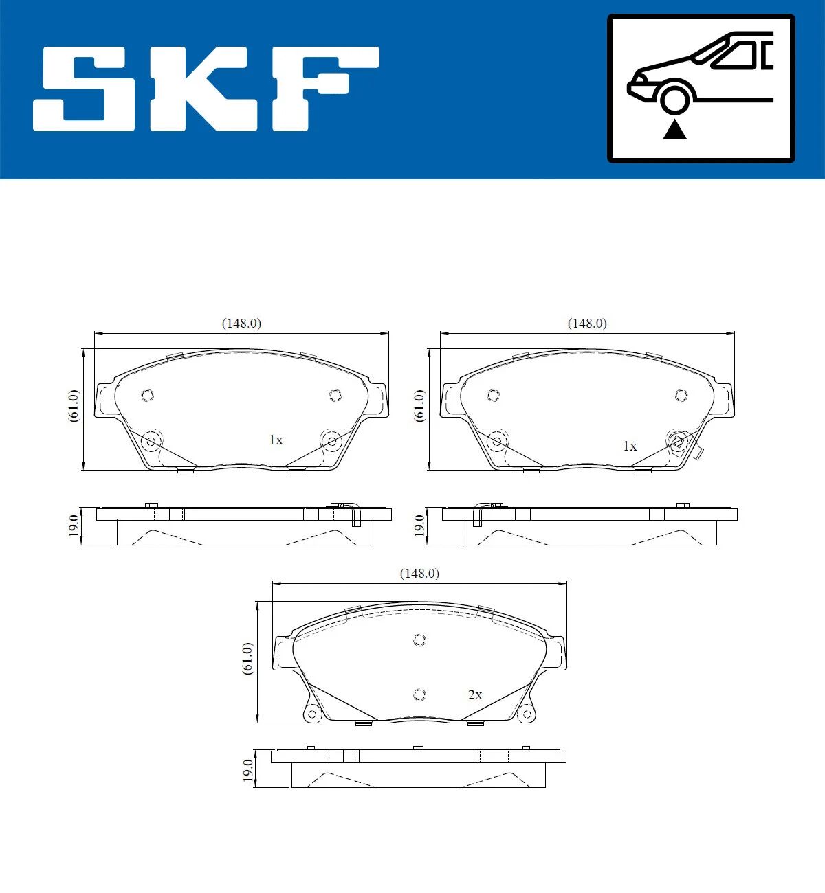 SKF fékbetétkészlet, tárcsafék - VKBP 80057 A - TothCarparts