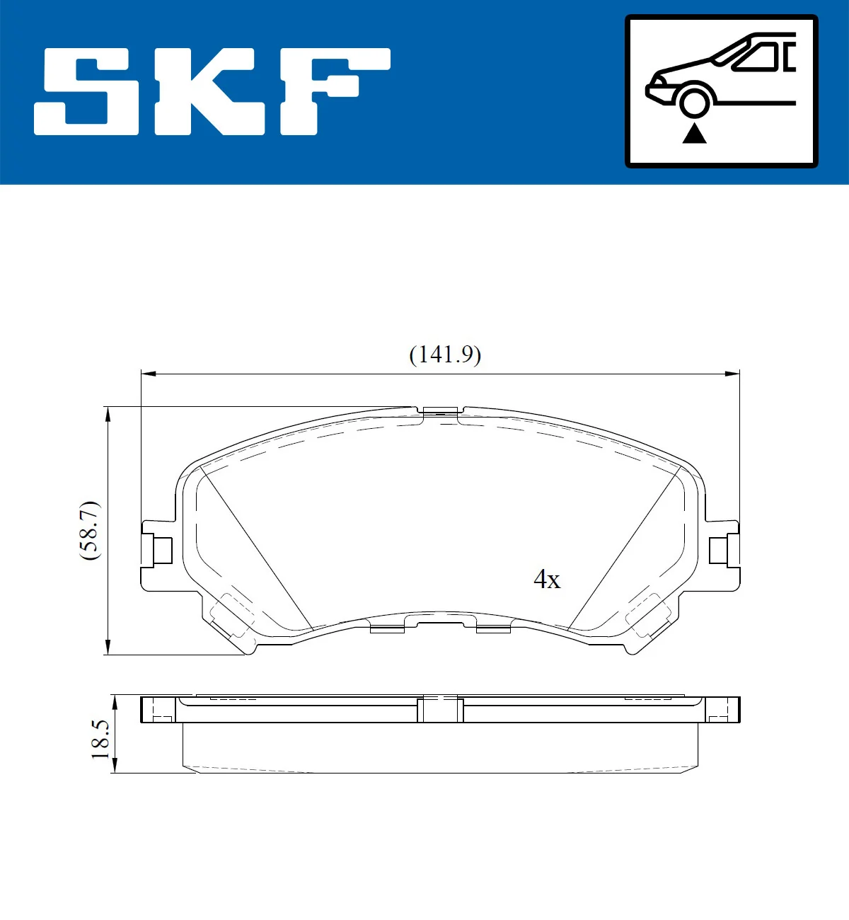 SKF fékbetétkészlet, tárcsafék - VKBP 80076 - TothCarparts