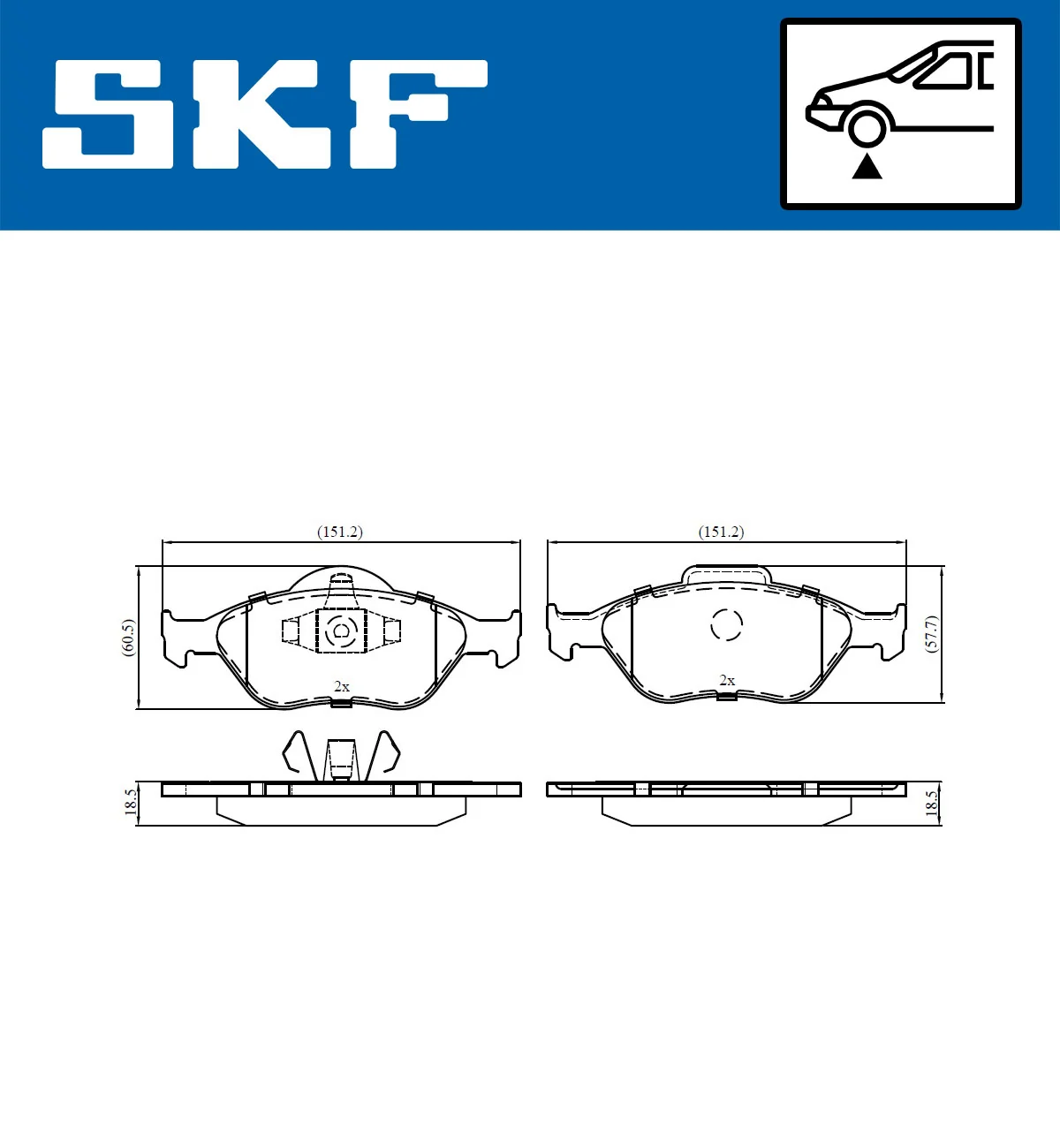 SKF fékbetétkészlet, tárcsafék - VKBP 80125 - TothCarparts