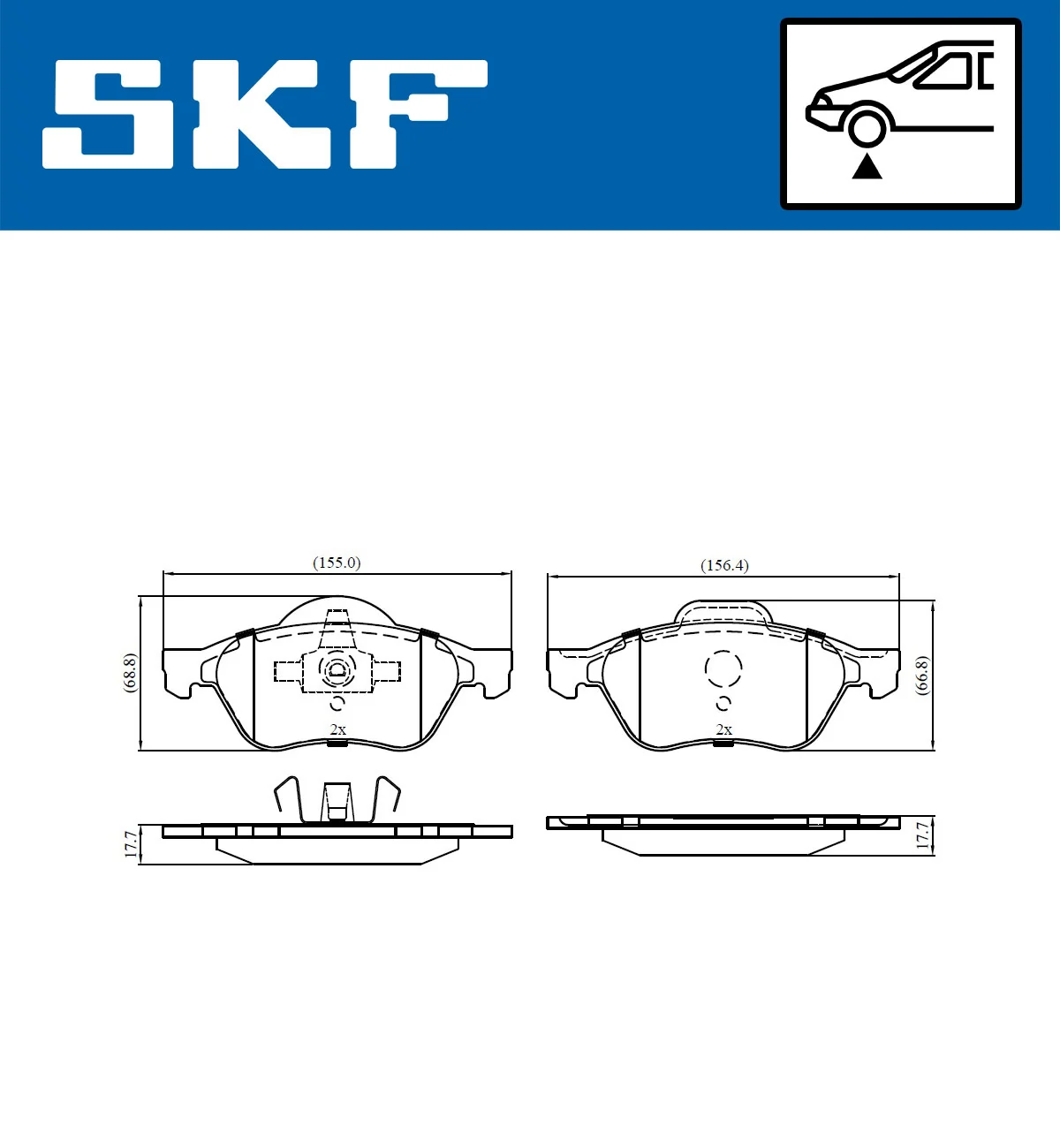 SKF fékbetétkészlet, tárcsafék - VKBP 80127 - TothCarparts