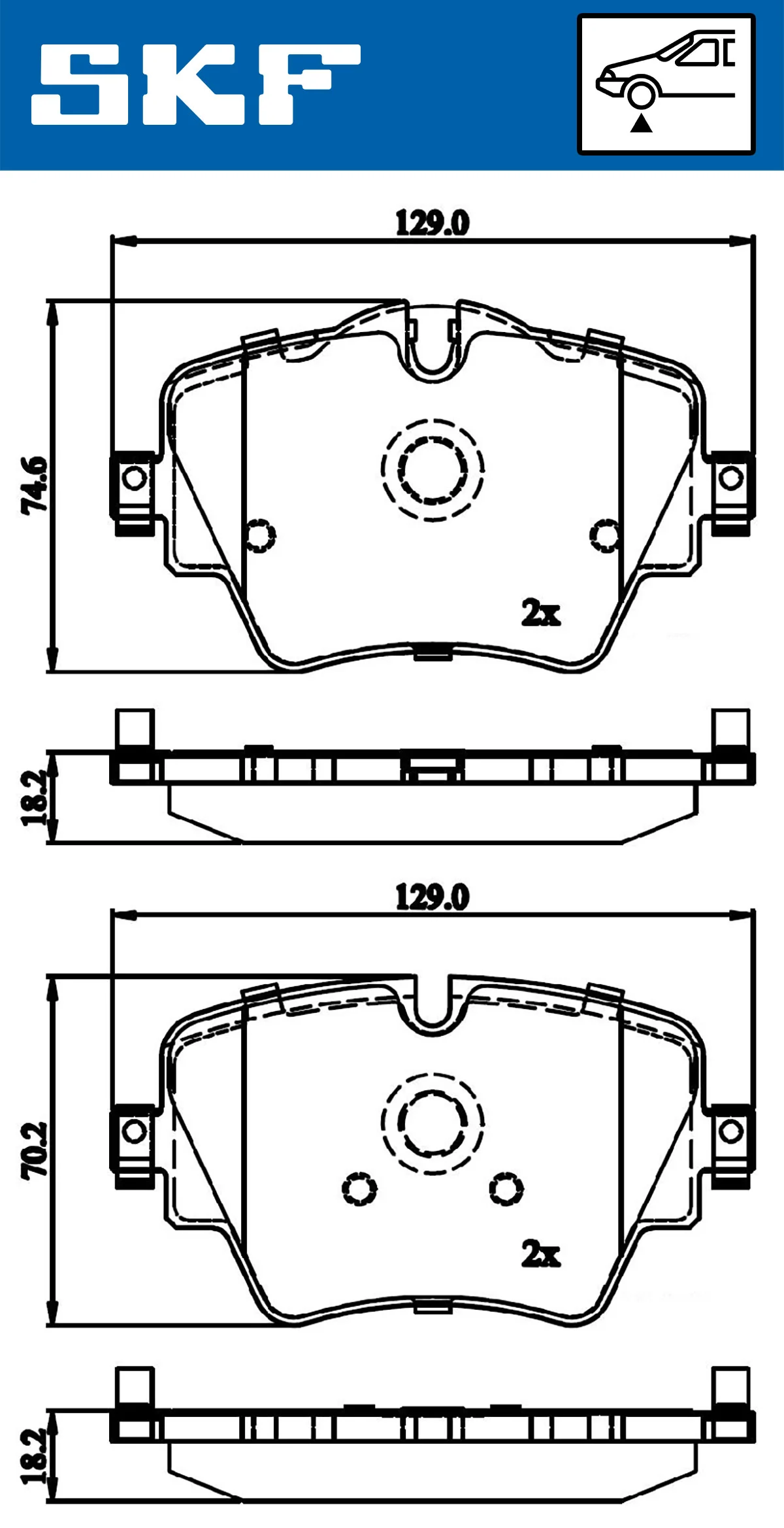 SKF fékbetétkészlet, tárcsafék - VKBP 80132 - TothCarparts