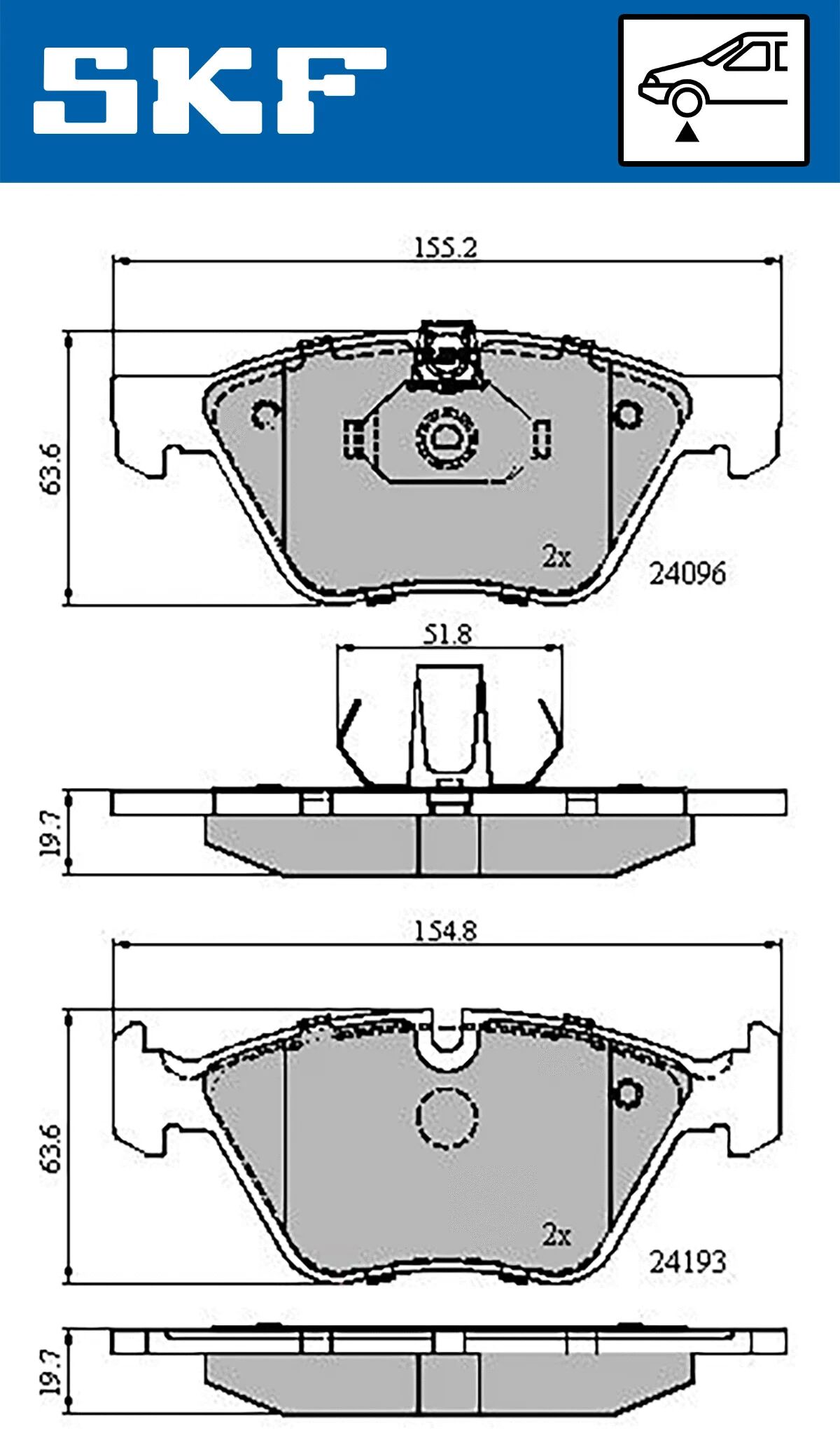 SKF fékbetétkészlet, tárcsafék - VKBP 80141 - TothCarparts